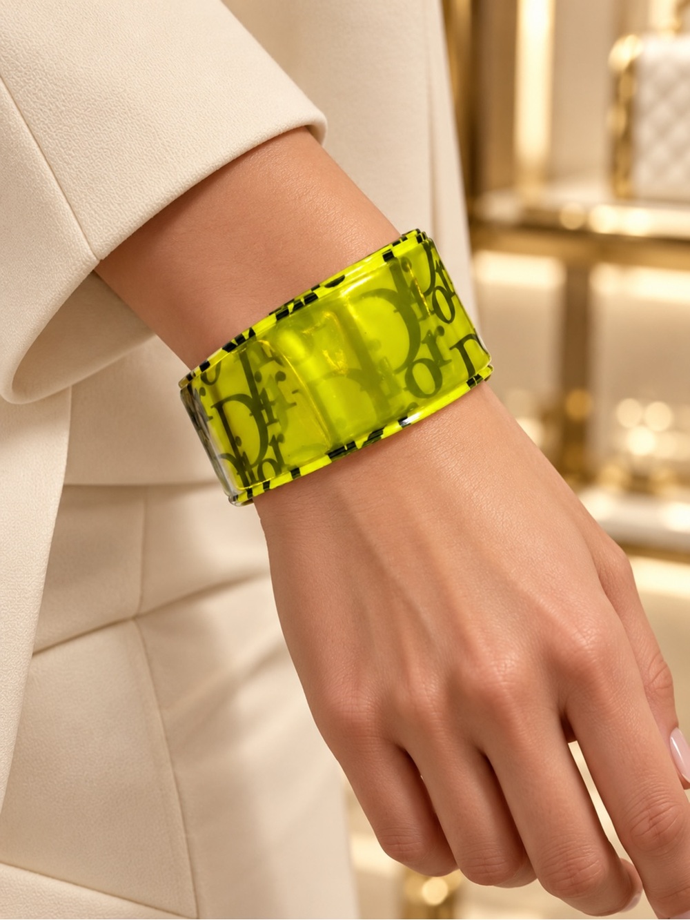 Vintage Y2K era Christian Dior Trotter Slap Cuff